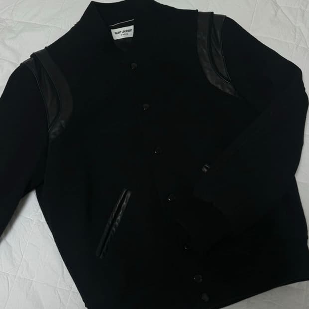 생로랑 테디 자켓 올블랙 48