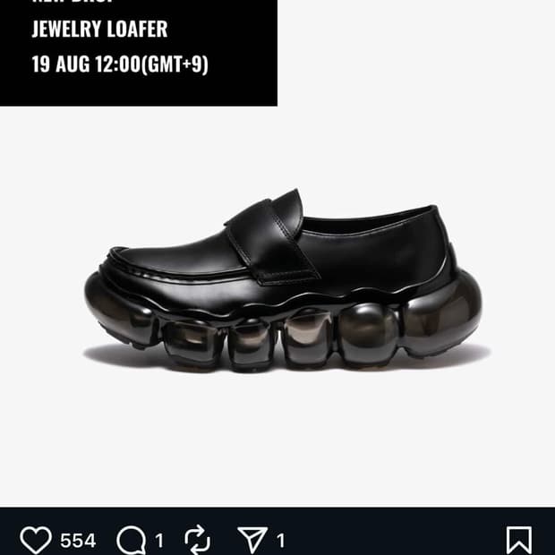 Grounds jewelry loafer black leather