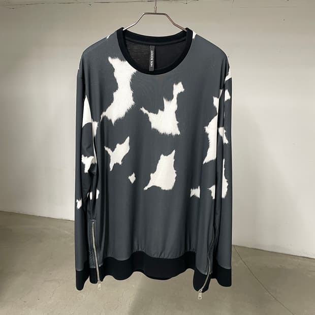 Neil barrett cowprint SideZip Sweatshirt