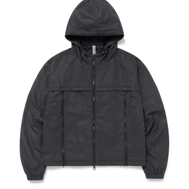 커렌트 글로시 후디드 투웨이 점퍼 집업 / 차콜