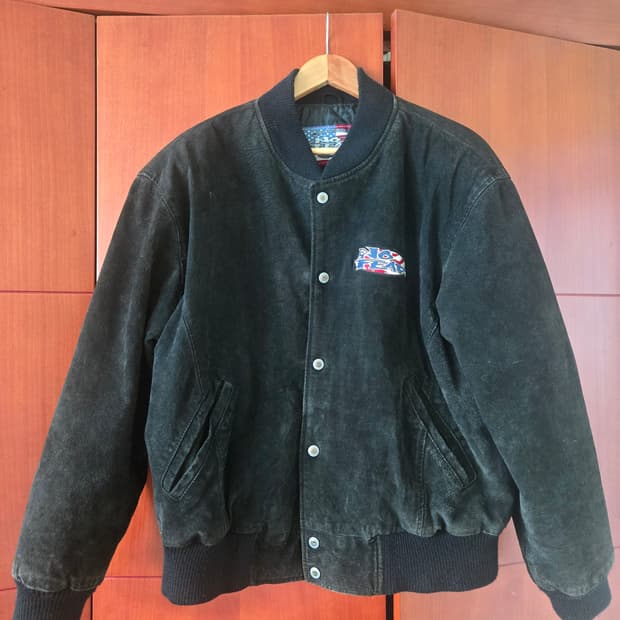 90s no fear leather jacket
