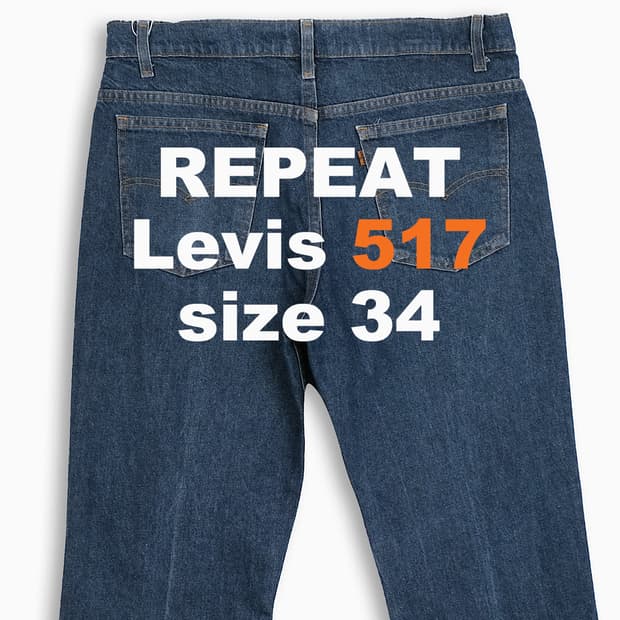 리바이스 517 오렌지탭 진청 80s USA 34인치 OR51736175