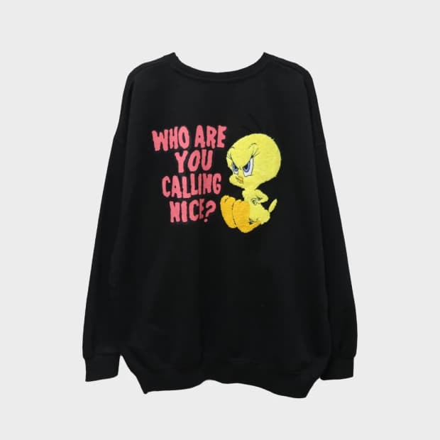 루니툰즈 블랙 부클 맨투맨 60138