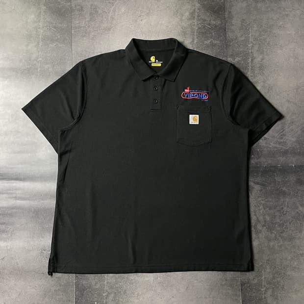 CARHARTT 칼하트 블랙 포켓 반팔 카라티셔츠 A01140