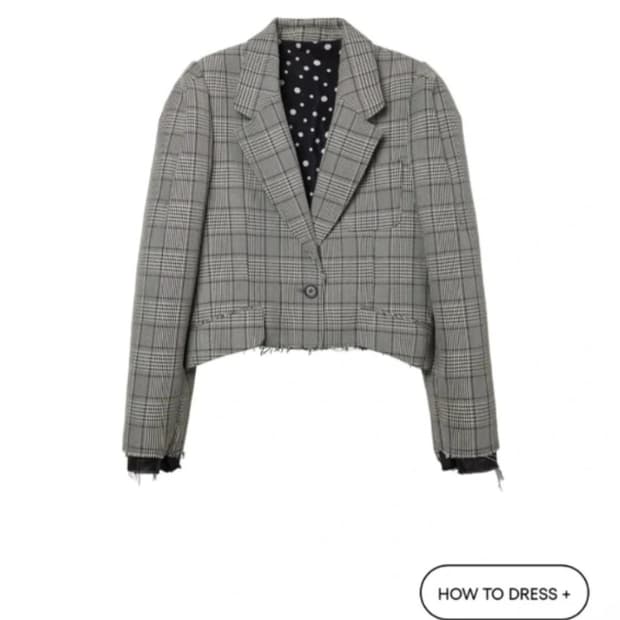 넘버프로젝트 체크 크롭 자켓 새상품55