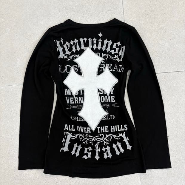 MKR 퍼십자가 레터링 롱슬리브