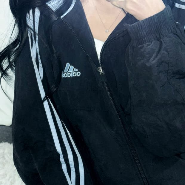 🐰아디다스 스카이 블루 여리 누빔 후드 점퍼🩵