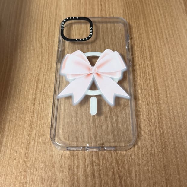 (15플러스) 케이스티파이 핑크 리본 폰케이스