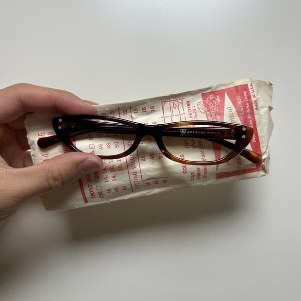 50s 60s 빈티지 아메리칸 옵티컬 레드닷 안경 46-14