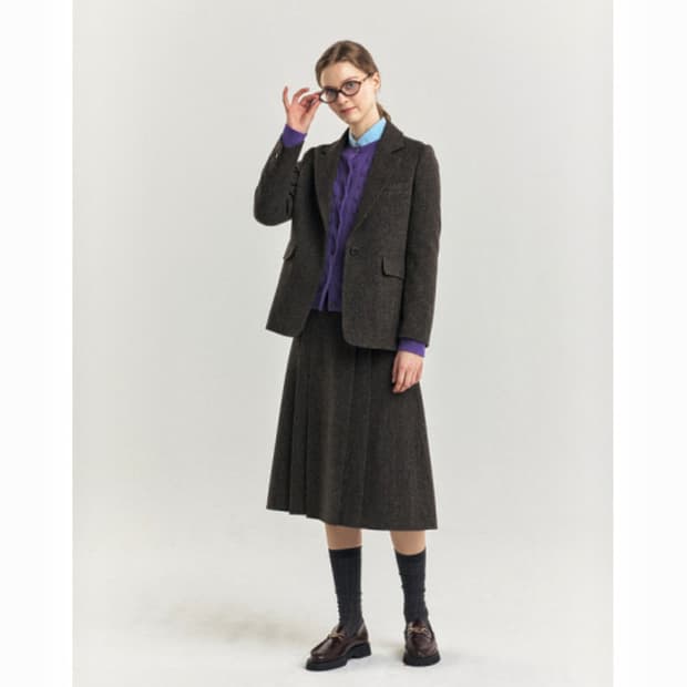 해지스 2024 헤링본 울 자켓