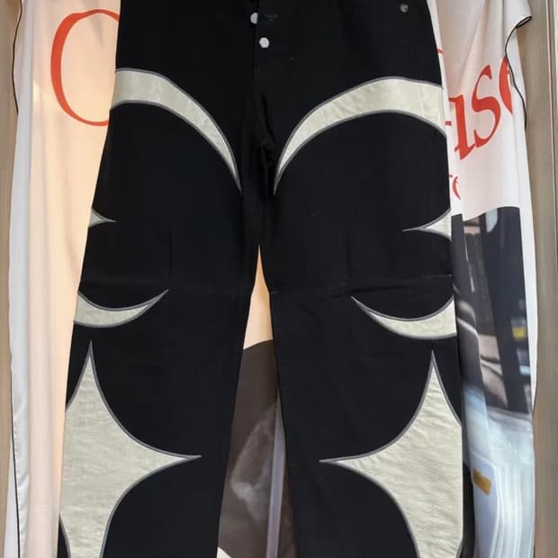 떠그클럽 레더 데님 블랙 팬츠 3사이즈(L)