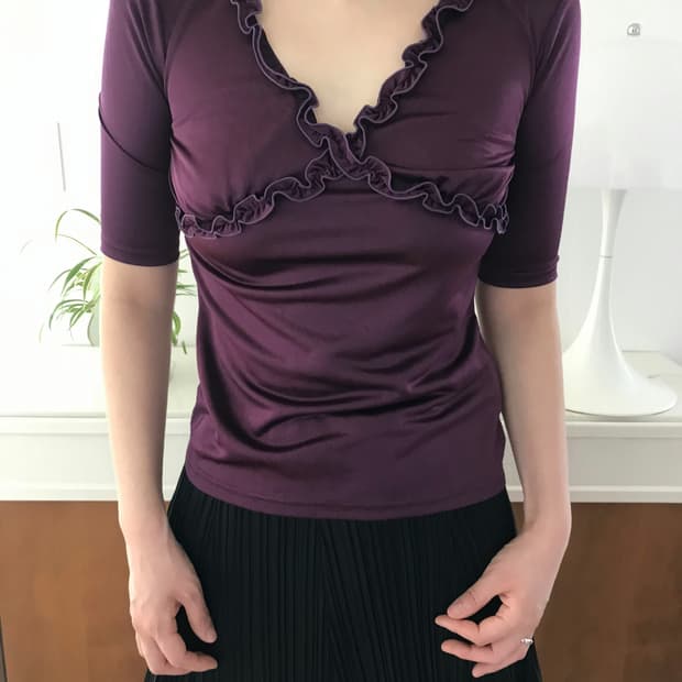 vintage purple frill top 