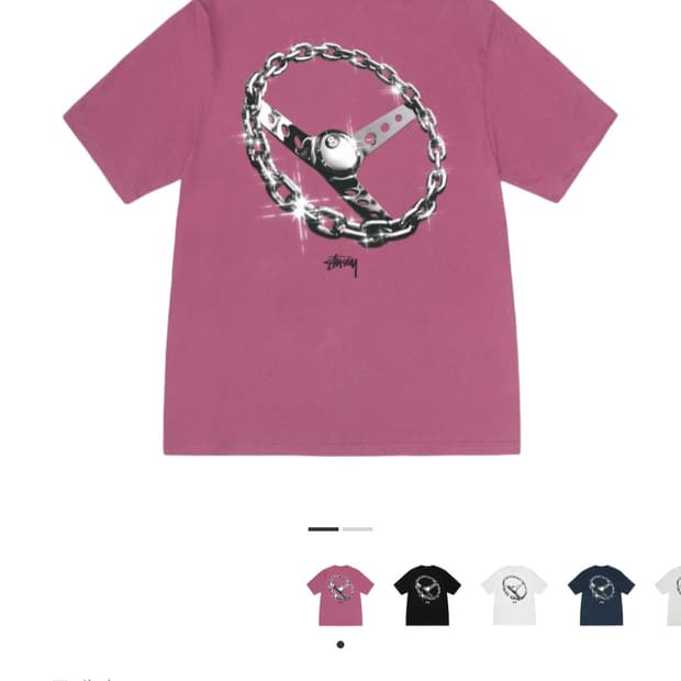 스투시 채인 링크 티셔츠 베리 L사이즈