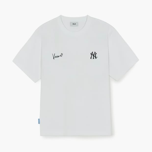 [S M L] MLB X 카리나 세미오버핏 반팔 티셔츠 화이트