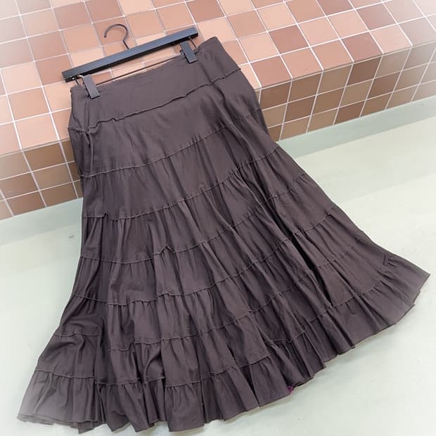 brown cotton cancan skirt