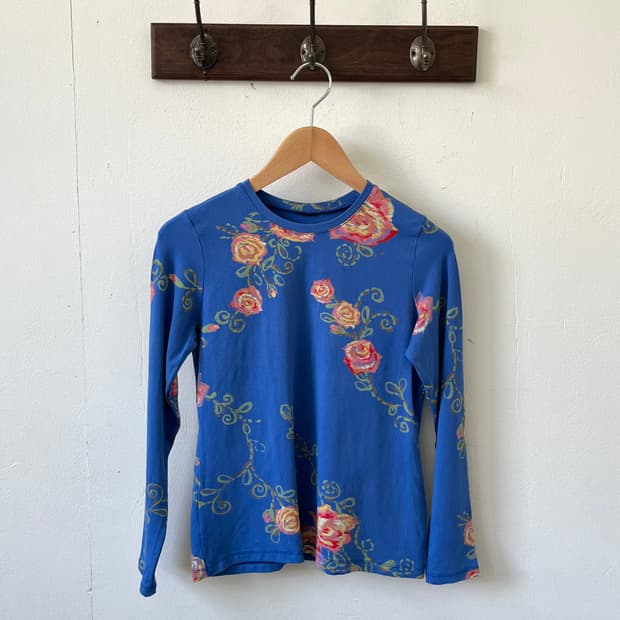 Japan vtg 드로잉 블루 탑