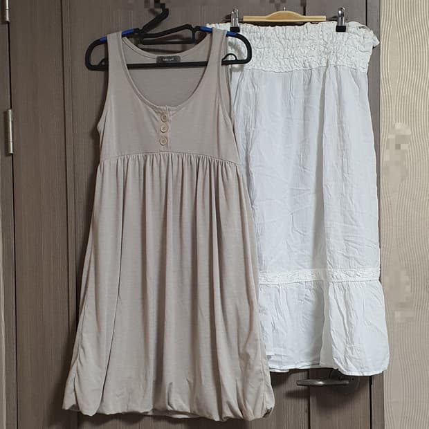 빈티지 모리걸 레이어드 코디 세트 2way 원피스