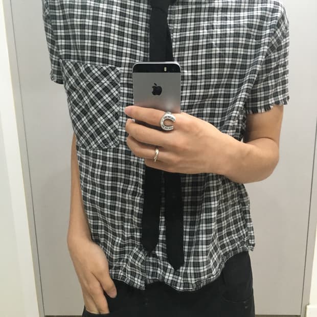 자라 빈티지 cut-off shirt s
