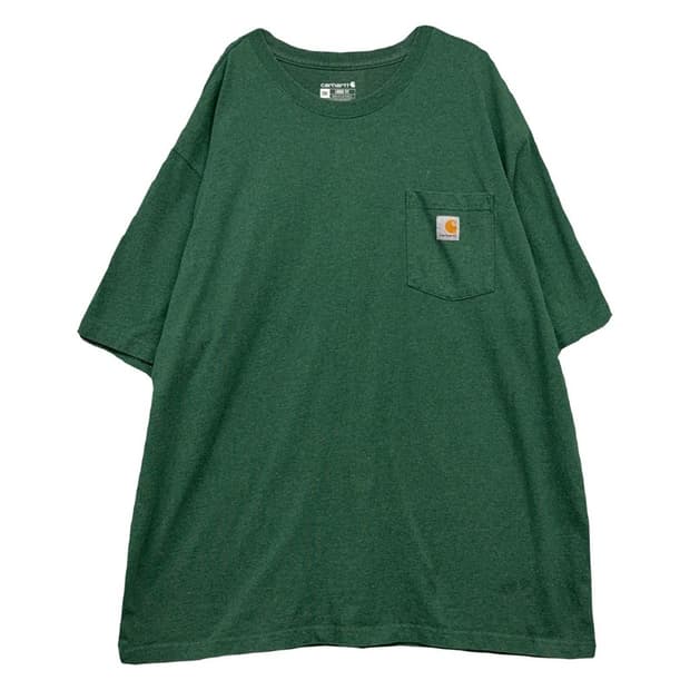 칼하트 루즈핏 그린 포켓 로고 반팔티 2XL