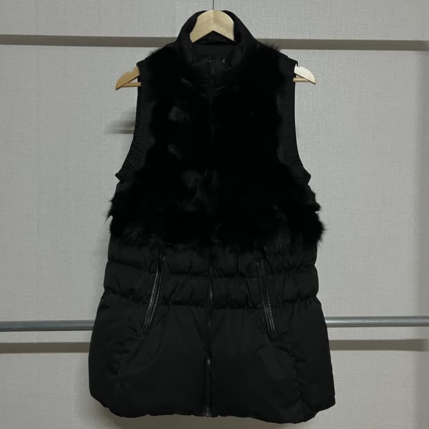 폭스털 패딩 조끼 66