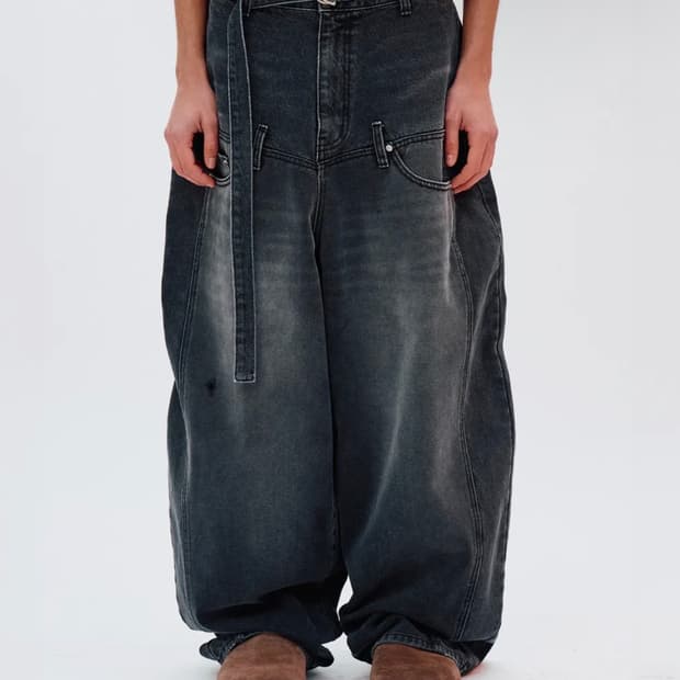 IEY 이에이 - DOUBLE OVERSIZE DENIM Black