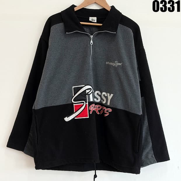 스투시(STUSSY) 스포츠 하프집업 플리스 L 0331