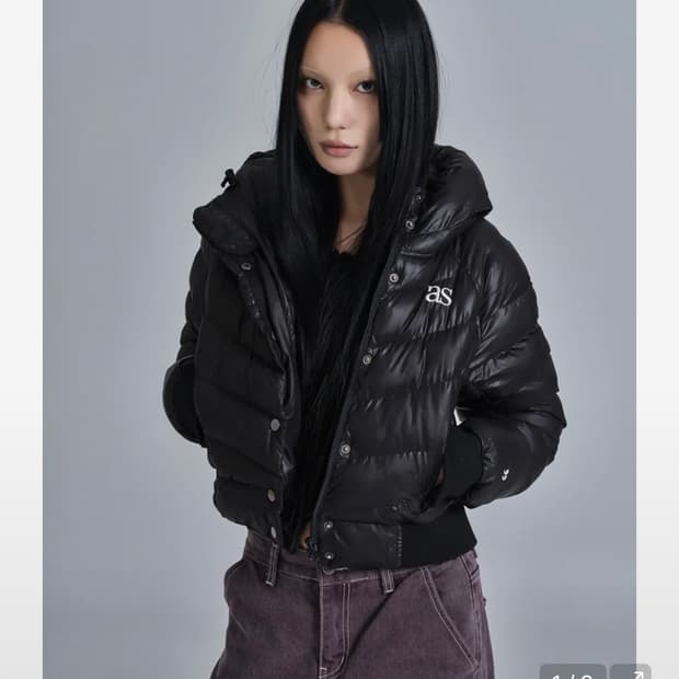애즈온 SHORT PUFFER JACKET / BLACK