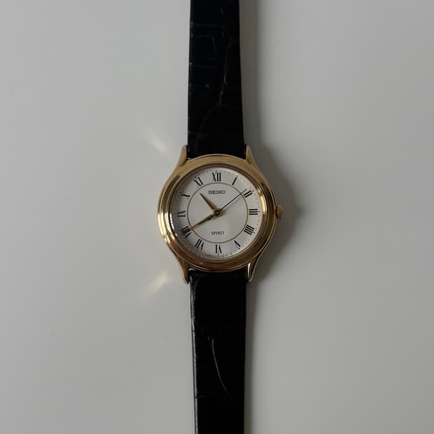 세이코 1990년대 Spirit 로만 인덱스 골드 쿼츠 여성