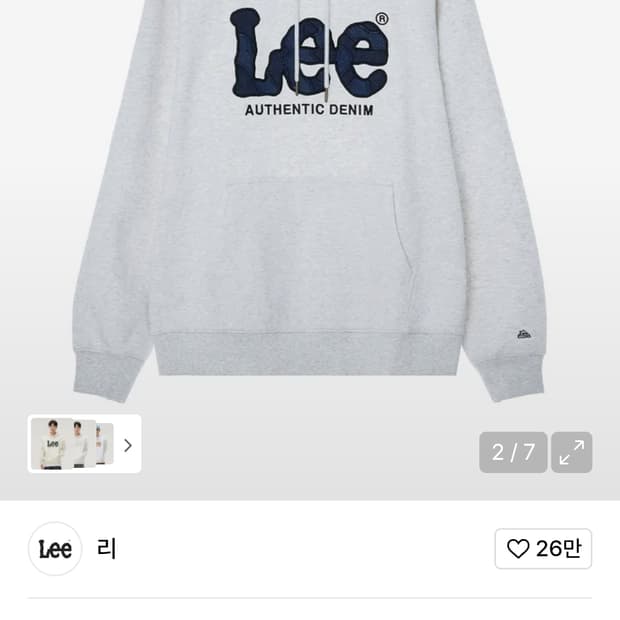 LEE 후드 티셔츠 