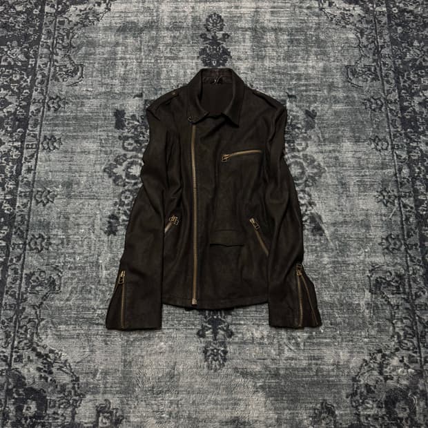 Iro black coating lamb skin rider jacket
