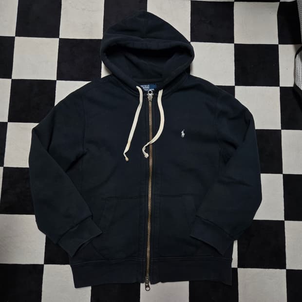 XL 폴로랄프로렌 써멀 헤비코튼 투웨이 집업 후드 블랙