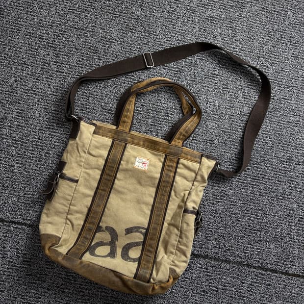 KOOLHAS 아카이브 빈티지 워시드 캔버스 토트백 2265