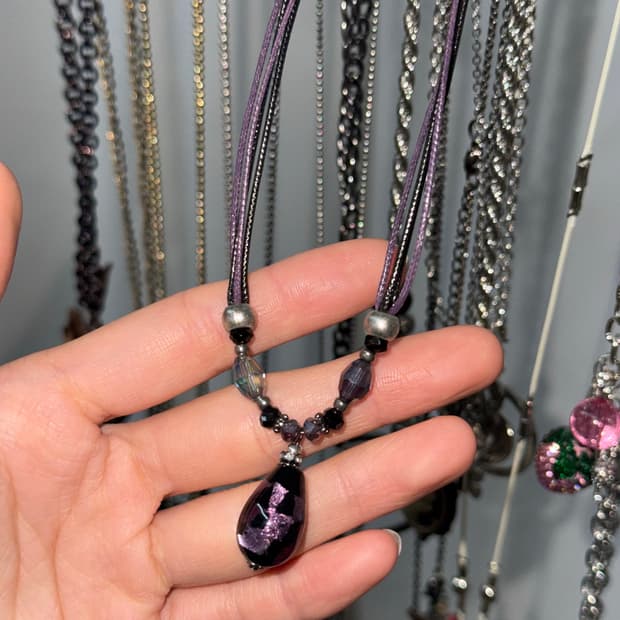 오리엔탈 글래스 비즈 네크리스