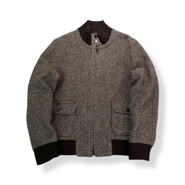 W 95 폴로 랄프로렌 스포츠 헤링본 울 블루종 자켓