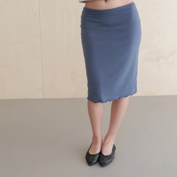 브리즈아카이브 블루그레이 스커트 새상품