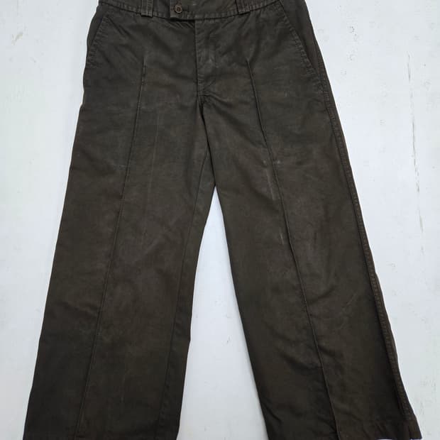 꼼데가르송 갈색 와이드핏 면바지