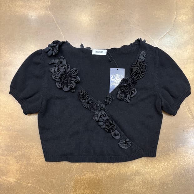 moschino 블랙 플라워 가디건#csz283