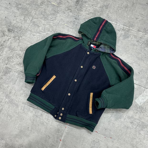 타미힐피거 모직 후드 점퍼