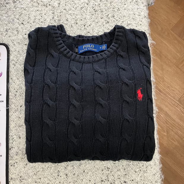 N133 폴로 케이블 꽈배기 니트