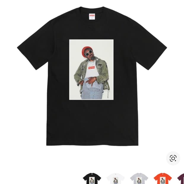 슈프림 안드레 3000 포토티 블랙 L