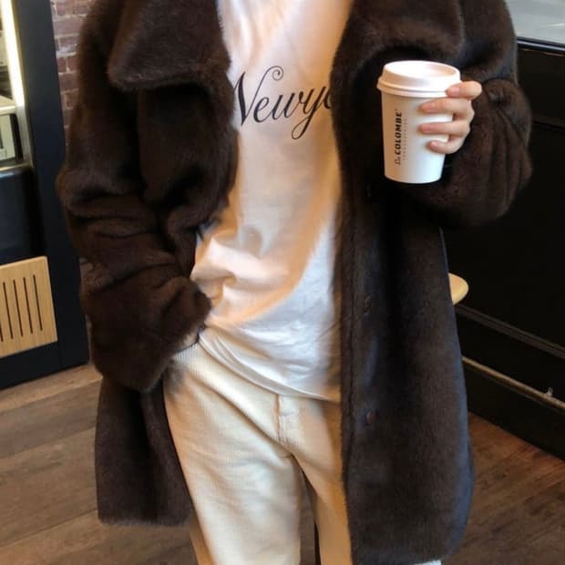 (새상품)파운더스 울먼 하프 퍼 코트