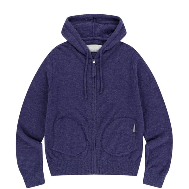 더바이닐하우스 니트집업 퍼플 S