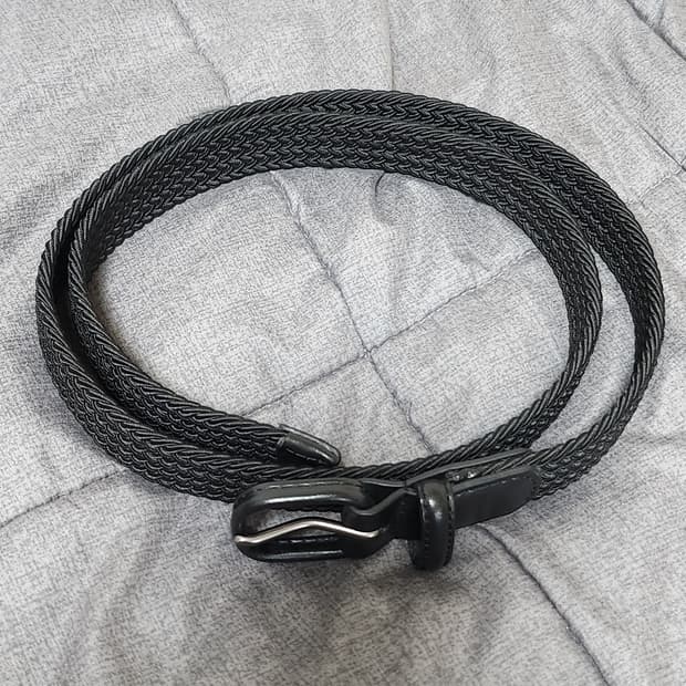 [M] 유니클로 레더 콤비네이션 메쉬 벨트 블랙