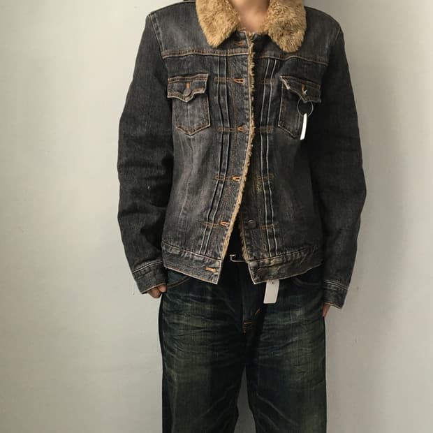 Gap fake fur point denim jacket