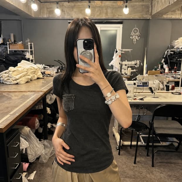 Karen Millen Stud Pocket Tee