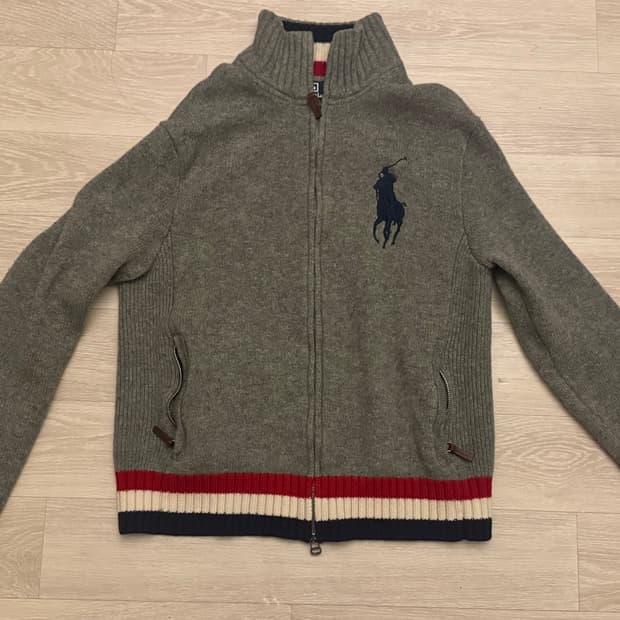폴로 빅포니 니트 집업