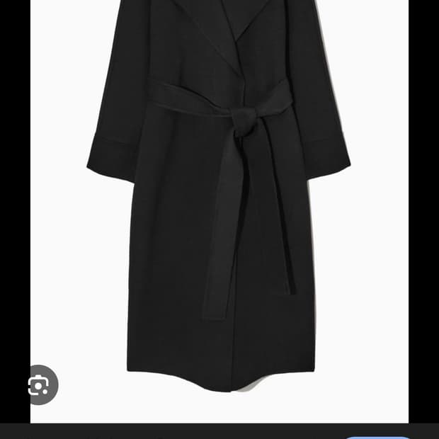 cos 벨티드 더블페이스 울 코트 블랙