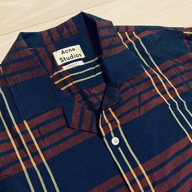Acne Studios Ody Check  오픈 칼라 반팔 셔츠