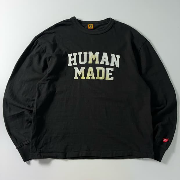 Human made 휴먼메이드 스펠아웃 그래픽 블랙 롱슬리브 티셔츠