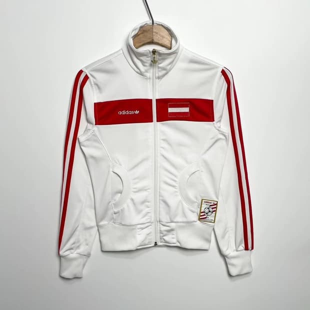 아디다스 오스트레일리아 호주 트랙탑 흰빨 져지